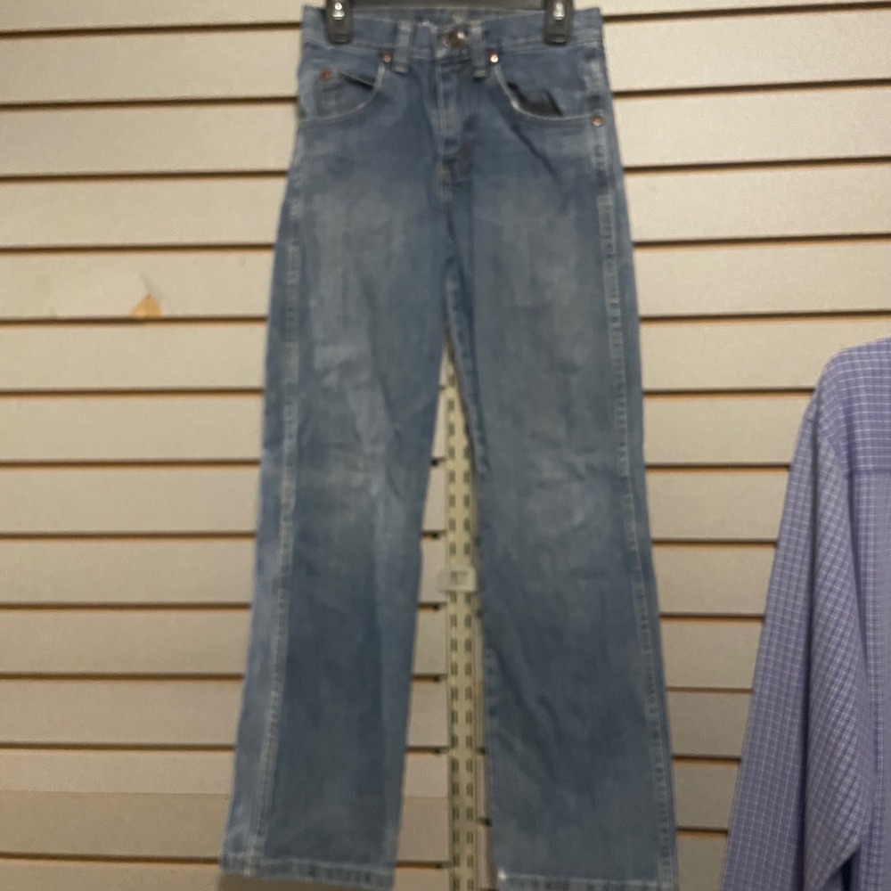 Wrangler Western Boys Slim Fit Straight Leg Jeans Medium Wash Blue Size 11 Slim